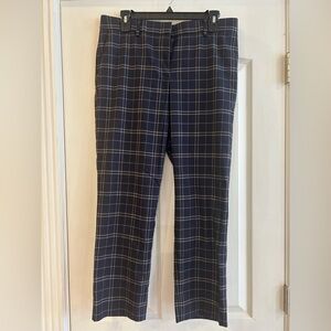 ANN TAYLOR - Women’s Express Pantsuit Navy Blue Checked Pattern - Size 8